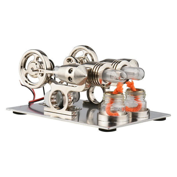 Twin Flywheel Hot Air Stirling Engine Physics Education Demonstration Engine Kit